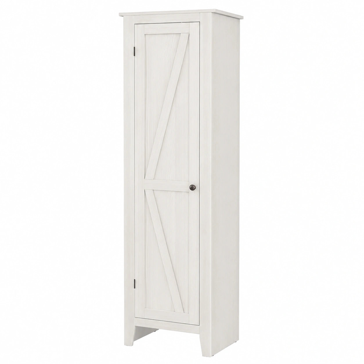 Mobile Bagno, con una Porta e 4 Scomparti, Mobiletto Salvaspazio, 47 × 41 × 183 cm, Armadietto Alto e Streto