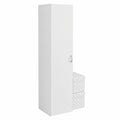 Armadio Multiuso Colonna Mod. Space 1 Anta, 39,4 × 41,5xH175,4 cm Bianco Opaco, 3 Ripiani Regolabili, Maniglia Silver, Kit Smontato
