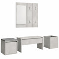 Set di Mobili da Corridoio Grigio Cemento in Legno Multistrato, Arredo Ingresso Completo Panca Contenitore, set di Mobili da Corridoio-3082066