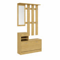 Mobile Ingresso con Scarpiera Appendiabiti Moderno Specchio colore Legno