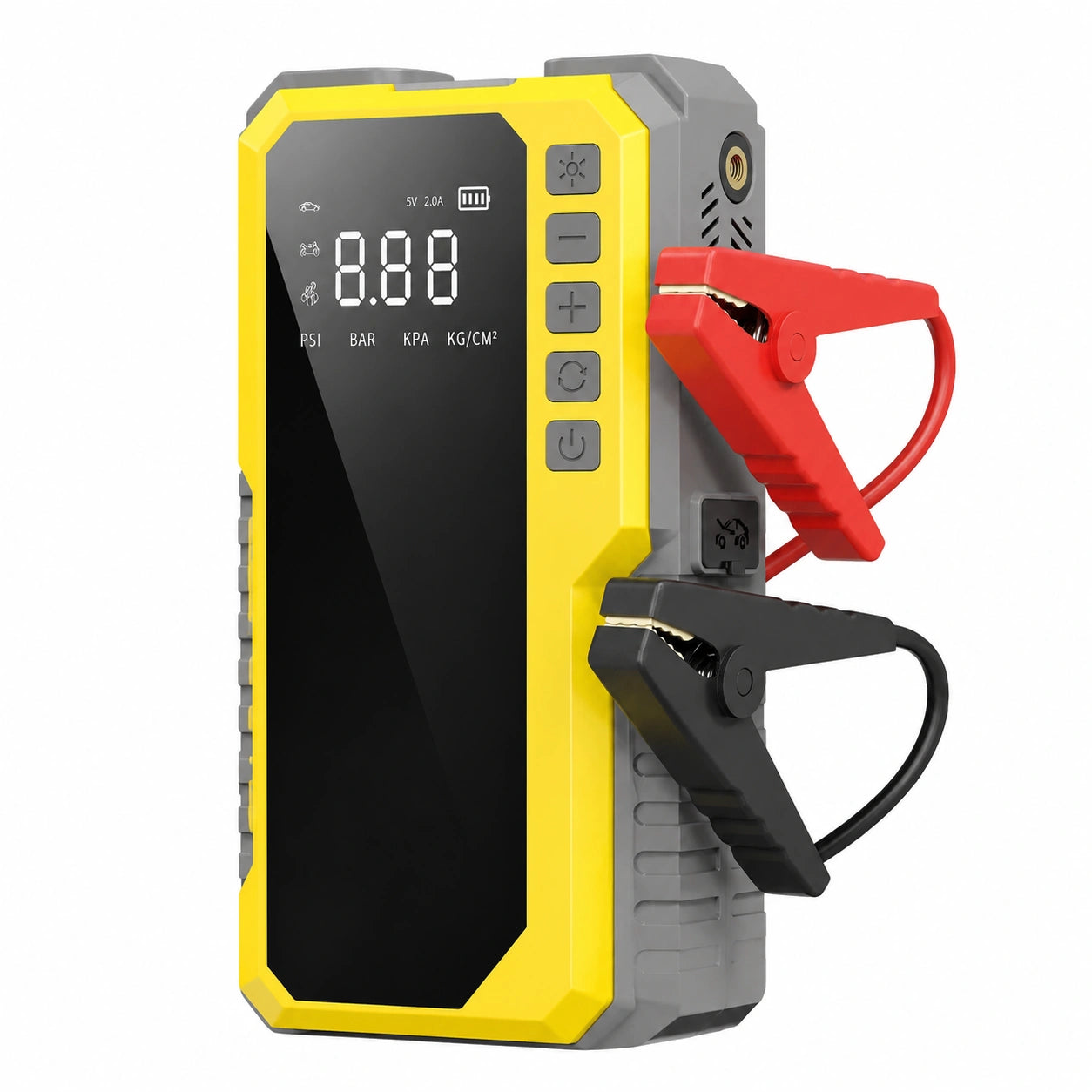 Karlxtom Booster Avviamento Auto con Compressore 190PSI, 12V Avviatore Batteria Auto (Tutto Gas, 10L Diesel), Ingresso, Uscita Alimentazione
