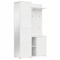 - Spilla - Guardaroba completo in legno laminato di colore bianco, bianco lucido. Dimensioni LAP 120 × 198 × 40 cm