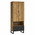 Set di cassetti, guardaroba compatto con ripiani regolabili e asta appendiabiti, set con 2 ante e maniglia, per corridoi e ingresso, 180 × 65 × 38 cm