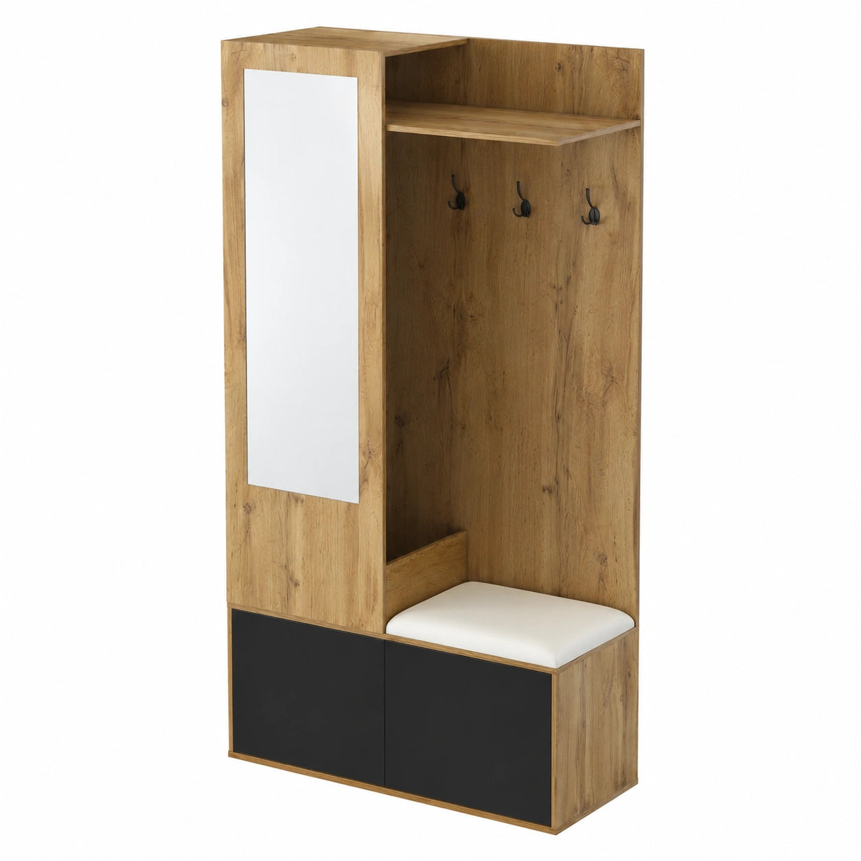 Appendiabiti, appendiabiti da corridoio, con scarpiera e specchio, guardaroba compatto con porte, armadietti per ingresso