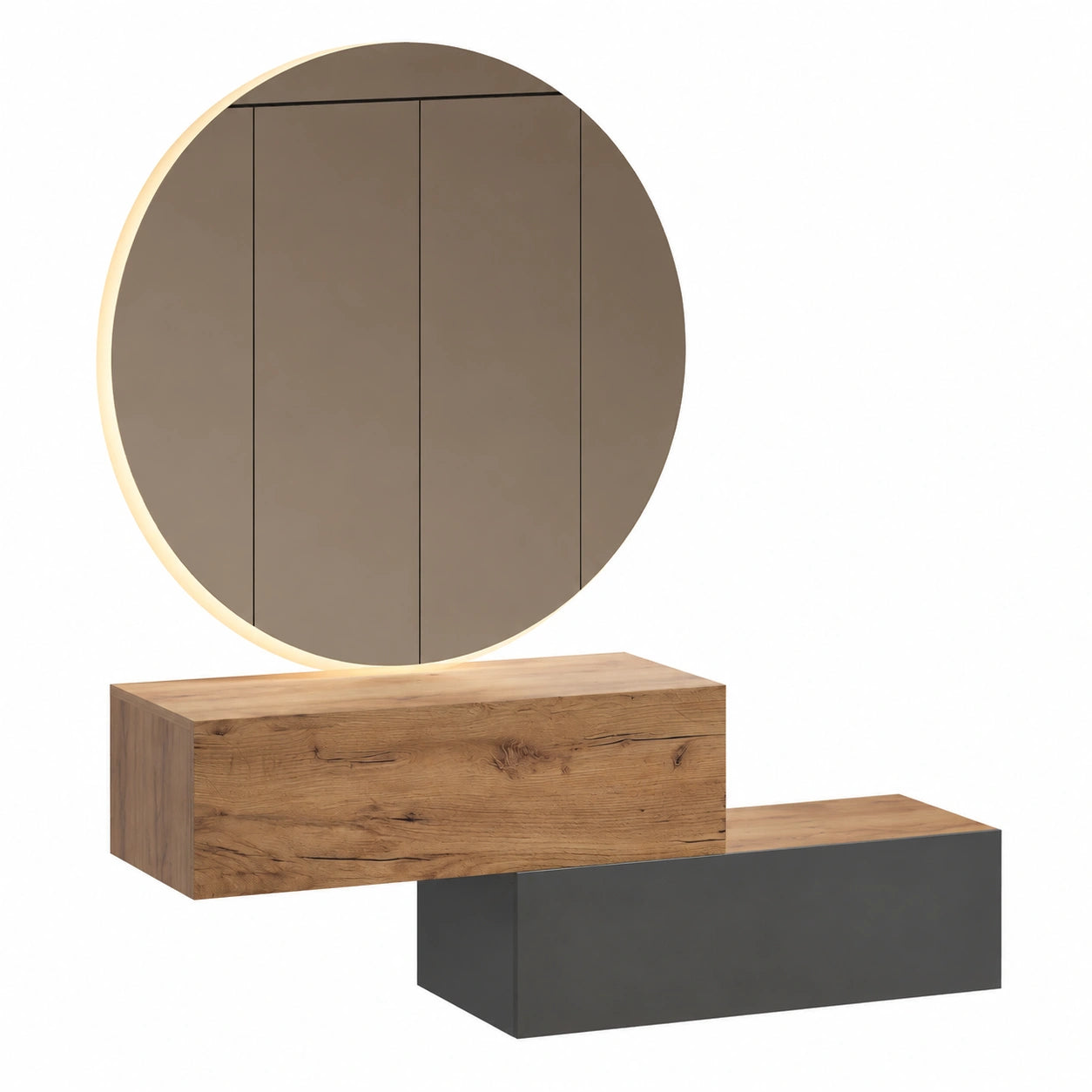 Contenitore compatto per corridoio, ingresso, 2 × 100 cm, con sportello, installazione a parete