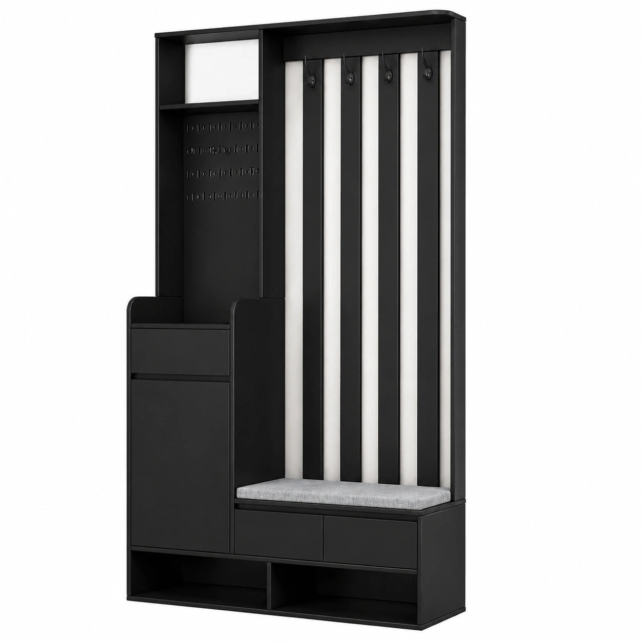 Set di guardaroba con scarpiera, set di guardaroba da ingresso con cassetti e ante, guardaroba compatto con appendiabiti, guardaroba con vano aperto