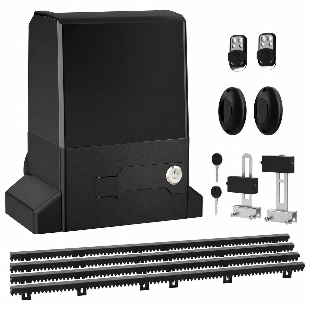 Blütezeit Attuatore per cancello scorrevole Wi-Fi, 800 kg, controllo smart app, azionamento automatico in nylon da 370 W, 2 telecomandi e fotocamera